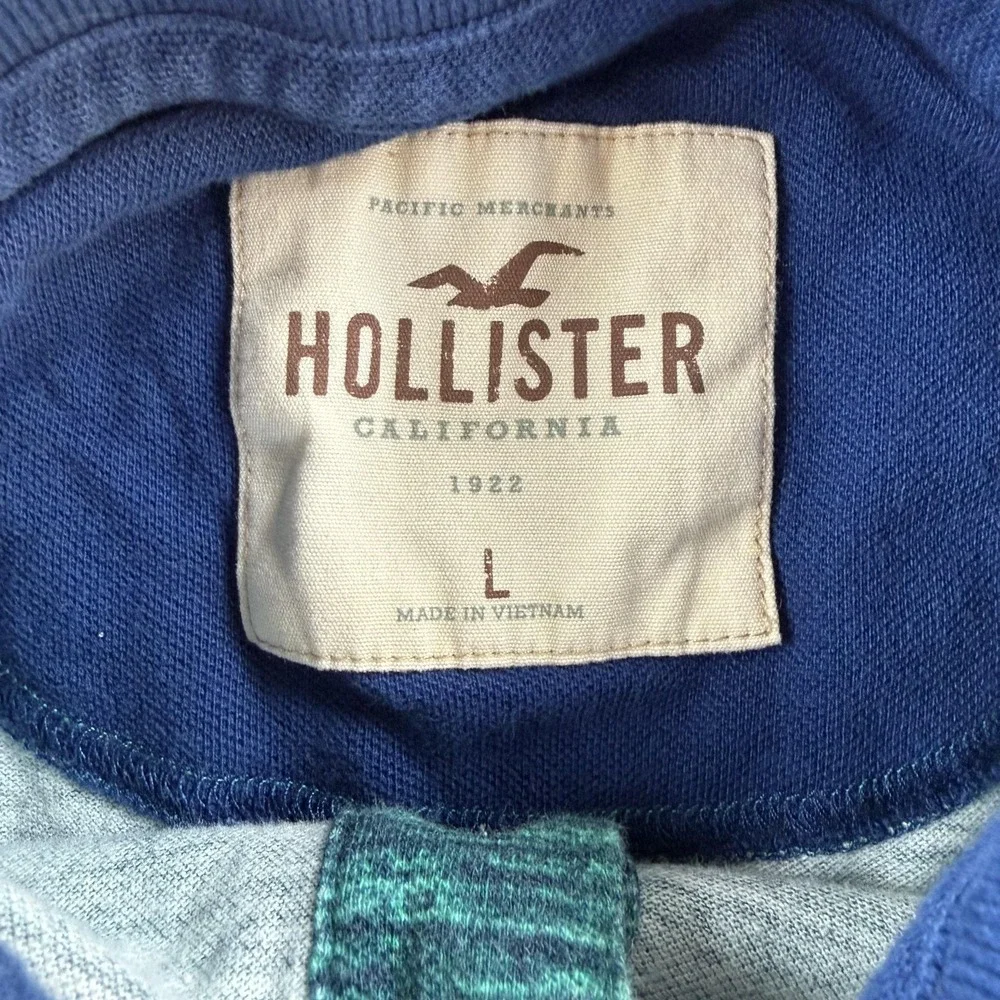 Y2K Hollister Polo Shirt Mens Large Green Knit Short Sleeve Slim Fit Logo Casual